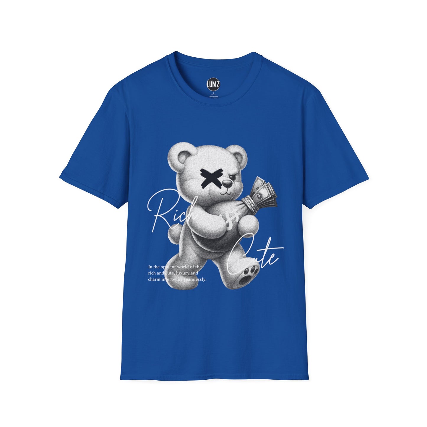 "Rich & Cute Bear Tee – Flex Soft, Win Loud"