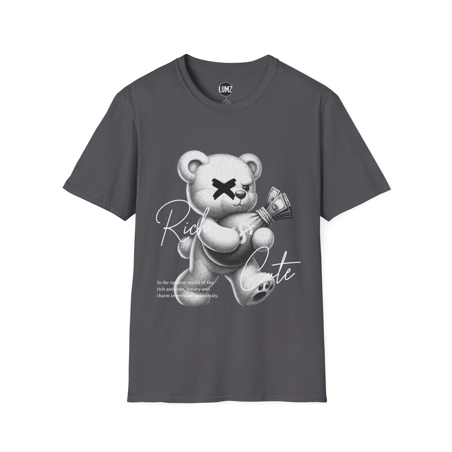 "Rich & Cute Bear Tee – Flex Soft, Win Loud"