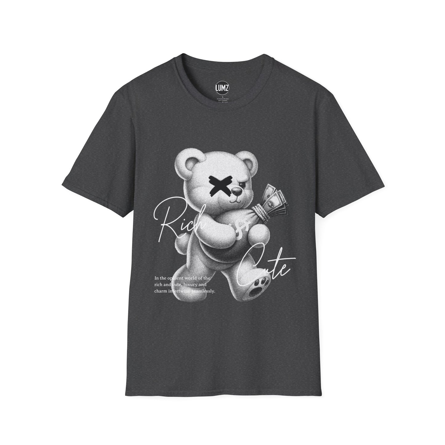 "Rich & Cute Bear Tee – Flex Soft, Win Loud"