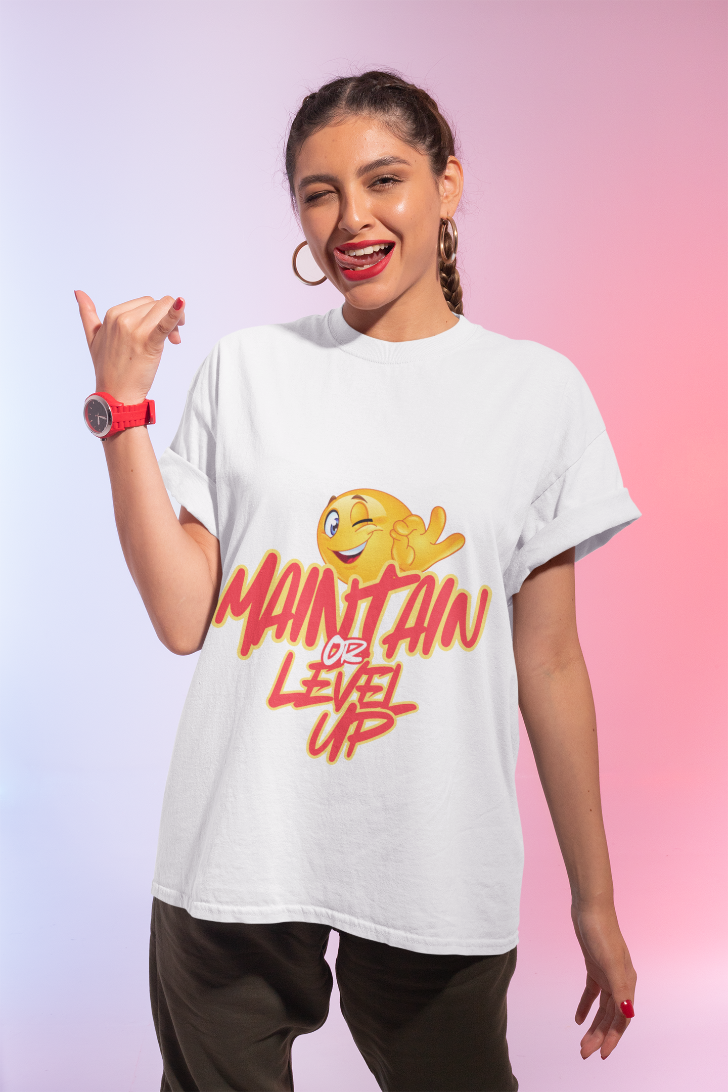🔥"Maintain & Level Up Tee – Stay Solid, Keep Rising"