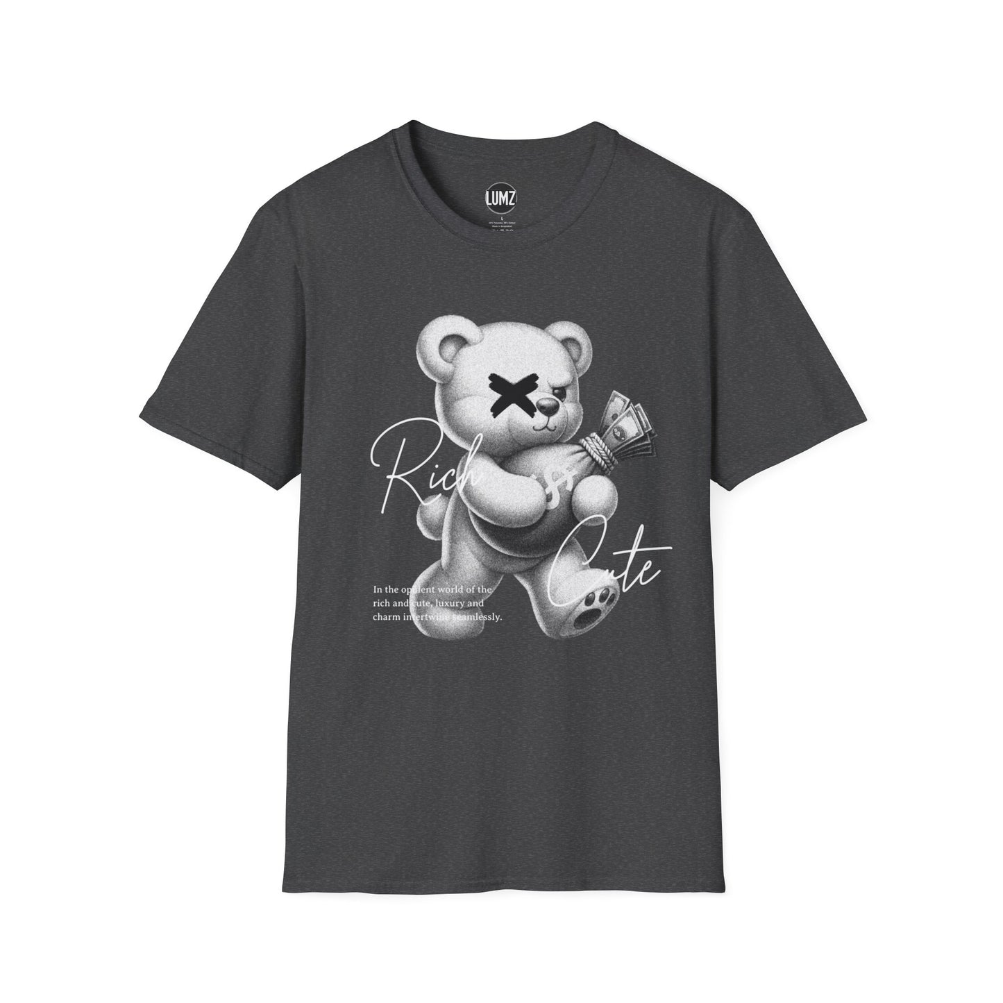"Rich & Cute Bear Tee – Flex Soft, Win Loud"
