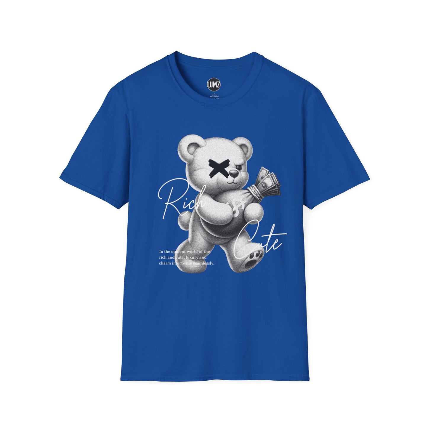 "Rich & Cute Bear Tee – Flex Soft, Win Loud"