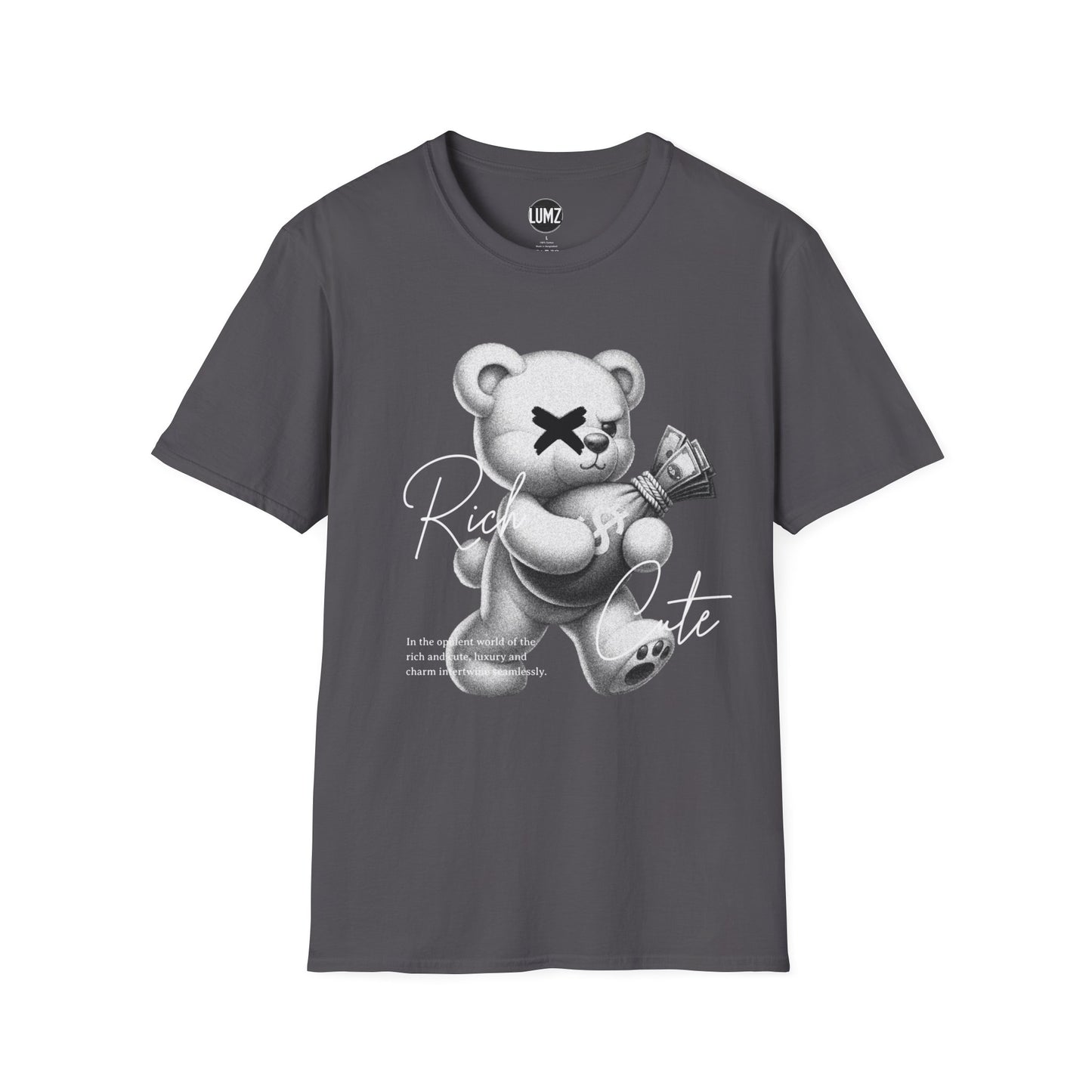 "Rich & Cute Bear Tee – Flex Soft, Win Loud"